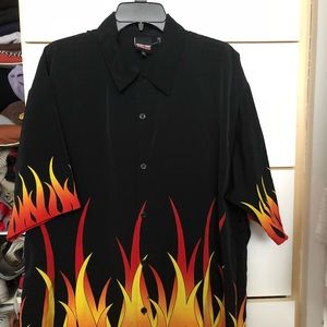 Vintage Flame Xl Button Down Shirt 
